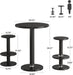 39.4" H round Bar Table and Chairs Set, Modern Black Bistro Pub Table with 2 Barstools, Wooden Counter Height Cocktail Table for Small Bars, Kitchen, Living Room, Apartment