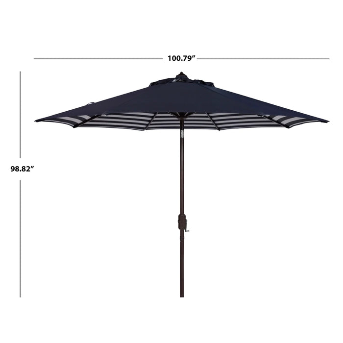 Outdoor Collection Athens inside Out Striped 9-Foot Umbrella Navy/White