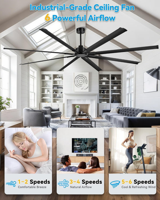 Large Commercial Industrial Ceiling Fan With Remote