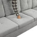 L-Shaped 3-Piece Flannel Sofa with Storage Ottoman Set, Sectional Couch Sofa Set for Living Room, Office, Small Space, Light Grey