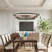 3 Ring LED Chandelier Modern Chandeliers Walnut Wood Black Dimmable 31''