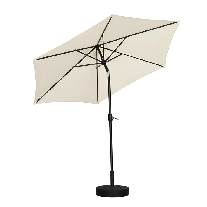 9Ft Patio Umbrella Outdoor Portable Table Market Umbrella with Push Button Tilt/Crank Waterproof Uv-Proof,Off-White