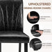Upholstered Dining Chairs Set of 6, Modern PU Leather and Solid Wood Legs & High Back, Parsons for Kitchen/Living Room- Black