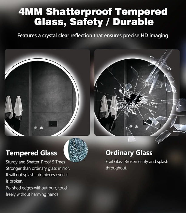 40 Inches LED Vanity Mirror Dimmable TemperedGlass