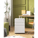 White Rolling File Cabinet with Lock