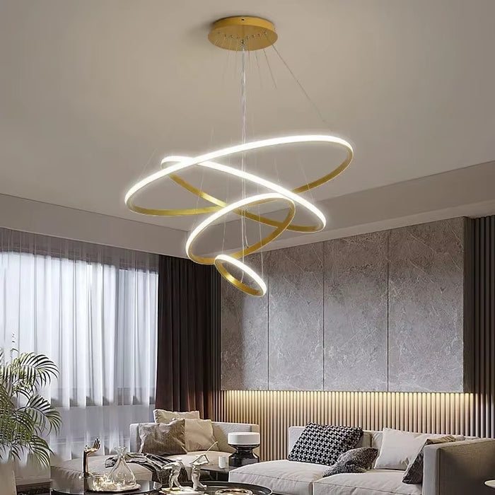 Nordic LED Circular Ceiling Pendant Light Ring Decoration Attic Living Room Dining Room Pendant Light Kitchen Indoor Lighting