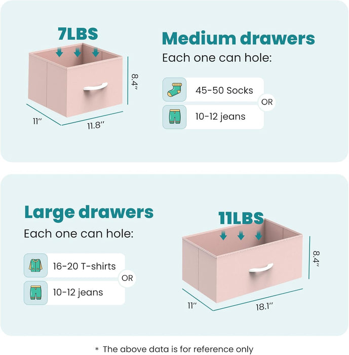 Five Drawer Fabric Dresser Bedroom Organization Black