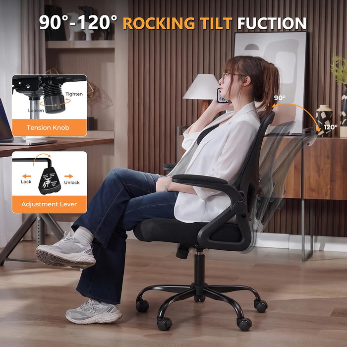 Ergonomic Home Office Chair, Mesh Computer Desk Chair, Black