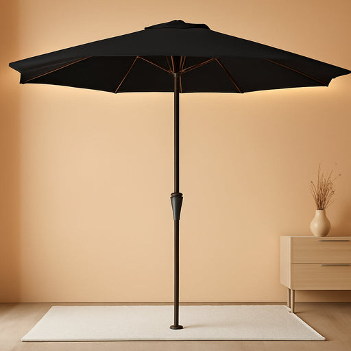 10 Ft Outdoor Patio Umbrella W/Tilt and Crank, Black