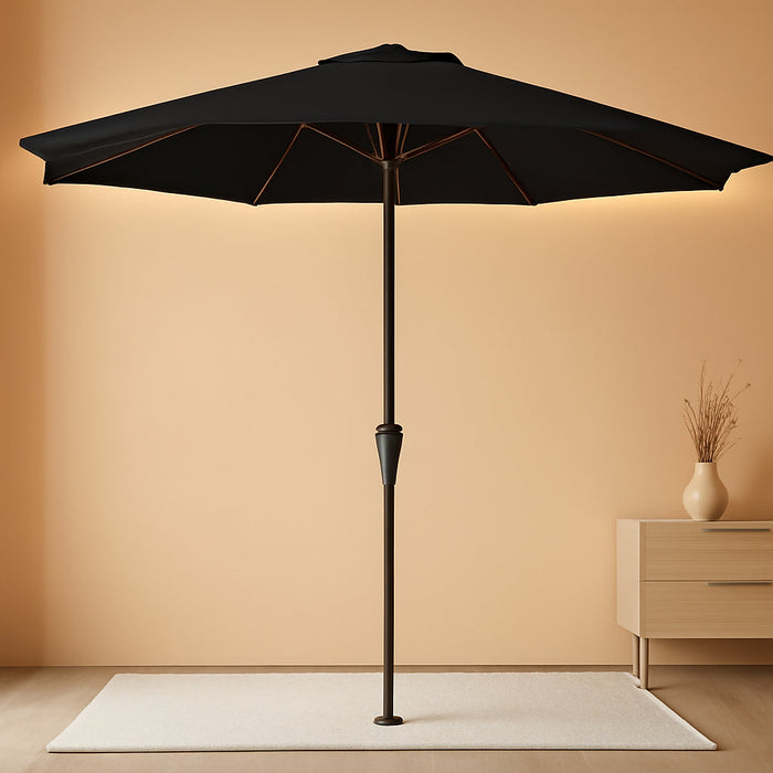 10 Ft Outdoor Patio Umbrella W/Tilt and Crank, Black