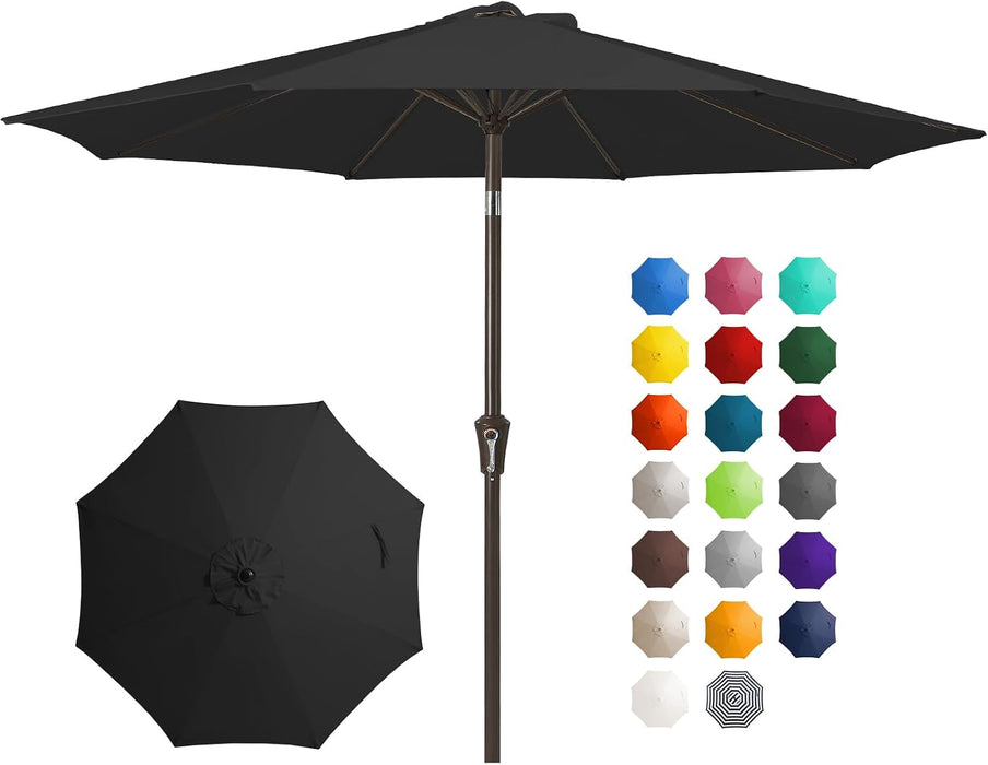 10 Ft Outdoor Patio Umbrella W/Tilt and Crank, Black