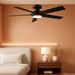52 Inch Ceiling Fans with Lights, Flush Mount Low Profile Ceiling Fan with 6 Speeds & 3CCT, Smart Remote&App Control, Dimmable 24W LED Light, Quiet DC Motor for Living Room Bedroom,Black