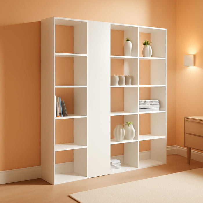, Rachele Modern Bookcase, Ashwood White, Made in Italy