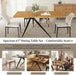 7-Piece Dining Table Set for 6, Oak Color Table with 6 Chairs