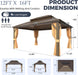 12X16FT Hardtop Gazebo, Outdoor Pergolas with Mosquito Netting and Curtains, Double Galvanized Steel Roof Permanent Aluminum Gazebo W/Sturdy Hooks for Patio, Deck, Backyard, Lawn, and Garden
