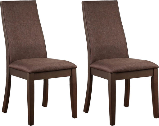 Home Furnishings - Spring Creek - Wood & Fabric - Chocolate Chairs with Upholstered Backrest - Home Kitchen & Dining Room - Set of 2 - Chocolate - 106582