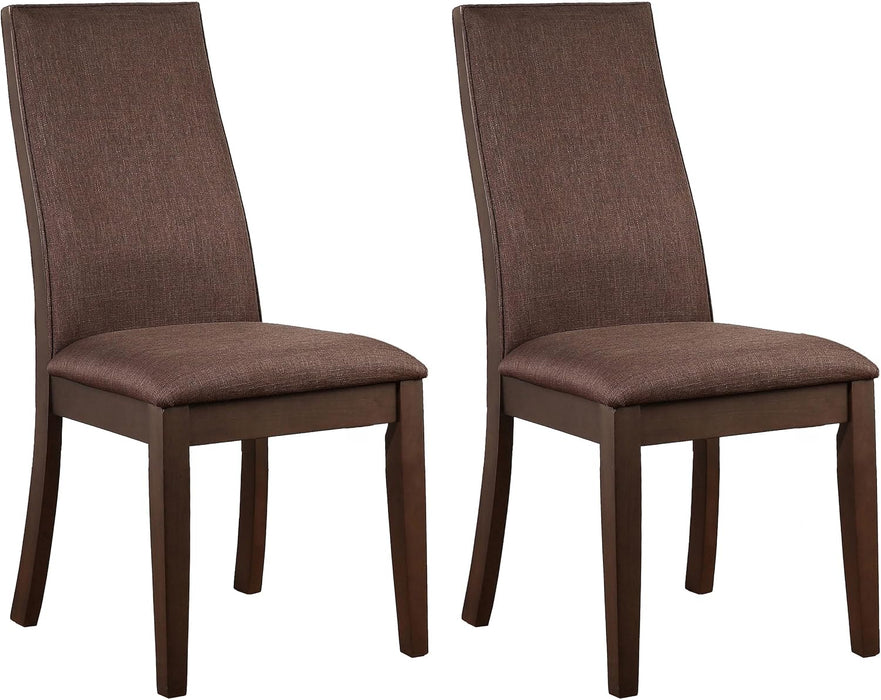 Home Furnishings - Spring Creek - Wood & Fabric - Chocolate Chairs with Upholstered Backrest - Home Kitchen & Dining Room - Set of 2 - Chocolate - 106582