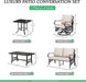5-Piece Patio Conversation Set, Swivel Chairs Loveseat Khaki
