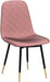 Velvet Dining Chairs Kitchen Plain Color Chair Upholstered Side Stools with Backrest Metal Legs Set of 4, Pink