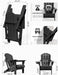 Folding Adirondack Chairs Patio Chairs Outdoor Adirondack Chair Weather Resistant Chair for Patio, Outside, Deck, Backyard, Fire Pit Chair, Campfire Chairs (Black)