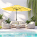 Patio Umbrella 9FT Outdoor Umbrella Patio for Garden Yellow | Large UPF50+ Fade-Resistant Design, Easy Push-Button Tilt & Crank, Heavy-Duty 8 Sturdy Ribs for Pool Backyard, Deck& Garden