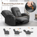 Loveseat Recliner Sofa, 2 Seater Reclining Loveseat Sofa, PU Leather RV Loveseat Couch, Modern Recliner Chair for Living Room, with Cup Holder and 2 Cell Phone Holder, USB Ports, Gray