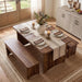 55" Dining Table with 2 Benches, Dining Table Set for 4-6 People, Farmhouse Kitchen Table with Bench, Dining Room Table Set