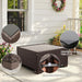 7 Pieces Wicker Patio Furniture Conversation Set Outdoor Sectional Sofa Glass Coffee Table with Non-Slip Cushions and Furniture Cover, Beige
