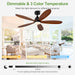 52Inch EnergySaving SolidWood Ceiling Fan Remote Lights