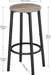 Bar Stools, Set of 2 Bar Chairs, Kitchen round Height Stools with Footrest, Breakfast Bar Stools, Sturdy Steel Frame, for Dining Room, Kitchen, Party, Easy Assembly, Greige BG03BY01