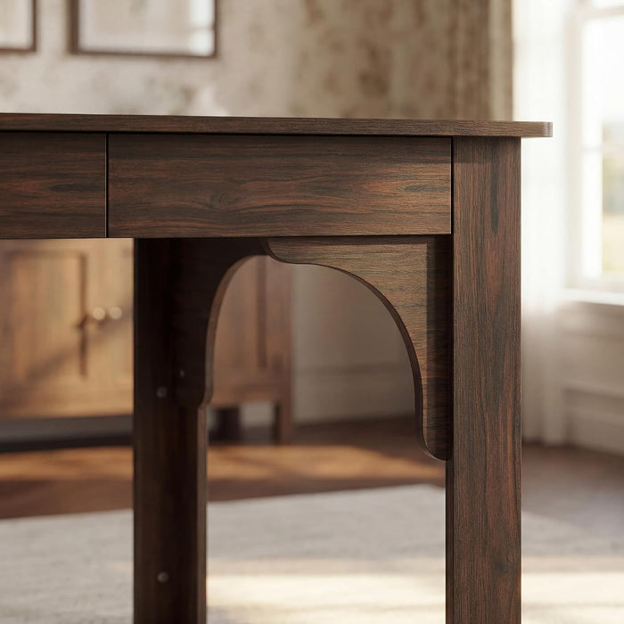 Farmhouse Dining Table for 6-8 People, 68.9" Rustic Kitchen Table with 6 Drawers, Long Rectangle Dinner Table with Wood Grain for Dining Room, Brown