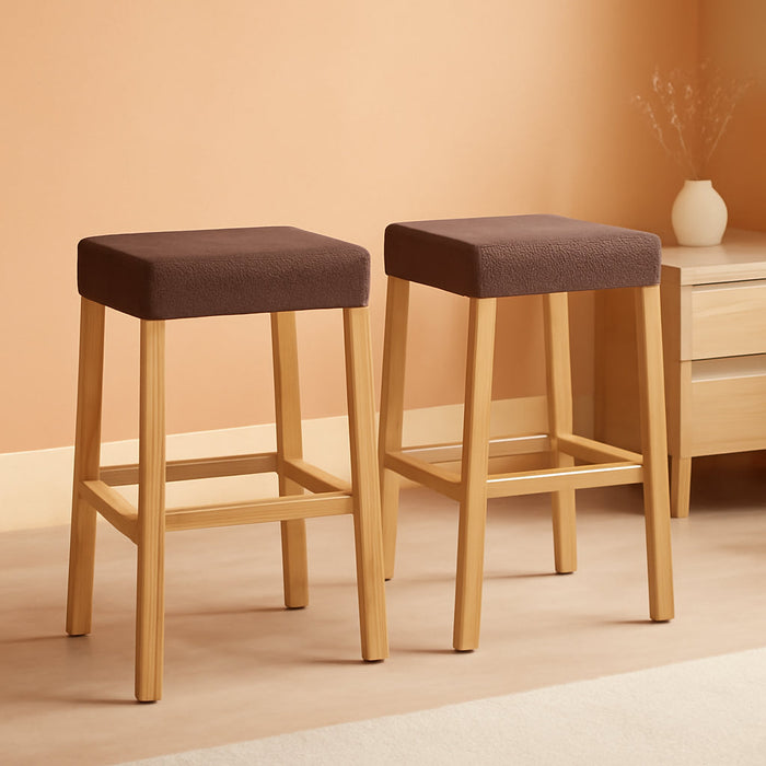 Stool Covers Rectangle - 2 Pack Stretch Waterproof Saddle Seat Cover Counter Bar Stools Bar Chairs Covers Kitchen Island Chairs Cushion Protector