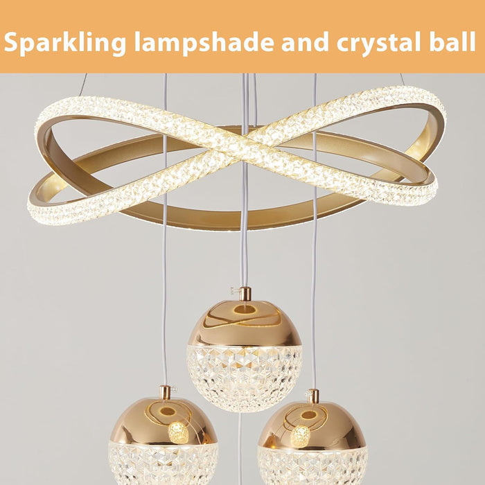Gold Chandeliers Pendant Light Dimmable Three Color