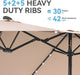 15 Ft Large Outdoor Patio Umbrella with Solar Led Lights & Base Included, Double-Sided Rectangular Table Umbrella with Stand, Market Umbrellas for Deck Poolside Garden Backyard, Beige