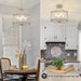 4-Light Farmhouse Chandelier, Distressed Hanging Pendant Lighting, Convertible Semi Flush Mount Ceiling Light Fixture Vintage White Metal Chandeliers for Dining Room Kitchen Foyer Entryway
