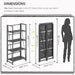 No Assembly Folding Bookshelf Storage Shelves 4 Tier Vintage Bookcase Standing Racks for Bedroom Living Room Home Office