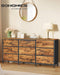 Dresser with 9 Fabric Drawers, TV Stand for Tvs up to 65 Inches