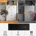 Dresser with Power Outlets Wooden 6 Drawer Dresser with Large Organizer White Tall Storage Organizer with Smooth Metal Rail Modern Chest of Drawers Closet for Bedroom Hallway