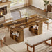 63-Inch Dining Table for 6-8, 4 Shelves Kitchen Table, Large Modern Rectangle Dining Room Furniture, for Living Room (1, Brown)