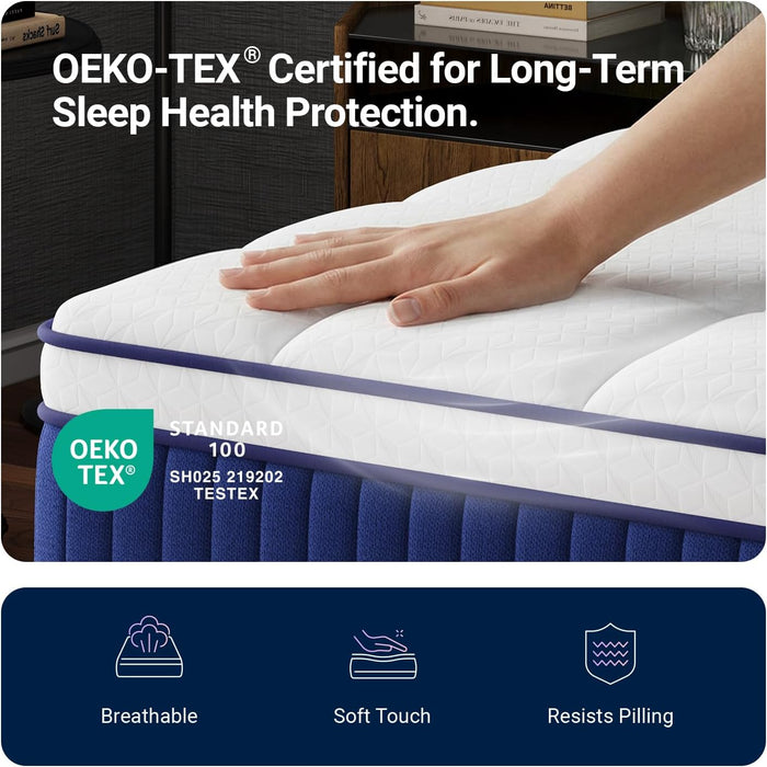 Hybrid Mattress with Gel Memory Foam, 10 Inch Twin Size Mattress