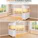 White Twin Over Twin Bunk Bed IndustrialStorageDrawers