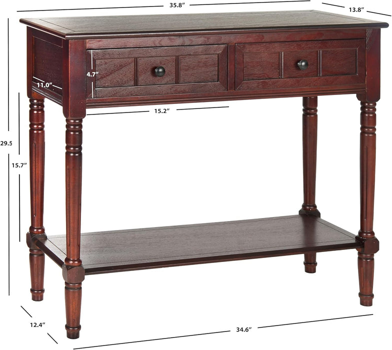 American Homes Collection Samantha Dark Cherry 2-Drawer Console Table
