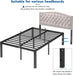 18 Inch Queen Platform Bed Frame - 3500 Lbs Heavy Duty Metal Mattress Foundation with Safe Rounded Corners & Recessed Legs, Non-Slip Mattress Retainers, Noise Free, No Box Spring Needed