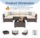 7 Piece Outdoor Patio Sectional Furniture Set, Modular Wicker Outdoor Couch
