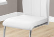 2 Piece DINING CHAIR-2PCS/ 39" H/WHITE LEATHER-LOOK/CHROME, 17.25" L X 20.25" D X 38.75" H