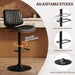 Bar Stools Set of 1, Adjustable Counter Height Bar Chairs 26"-34.5" with Swivel & Footrest, Modern Faux Leather Barstools for Kitchen Island, Dining Room,Pub,Black