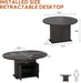 43.3In-59In Extendable round Dining Table for 4-8, Modern Expandable Kitchen Oval Dining Table, Space Saving Circle Dining Room Table with Storage Shelf for Kitchen Living Room