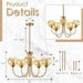 Translucent Amber Glass Five Light Globular Chandelier