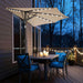 9 Ft Half Patio Umbrella Solar with Push Button Tilt, Beige