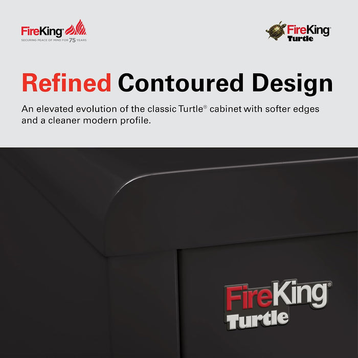 Turtle Contour 2 Drawer Fire Rated File Cabinet, Black